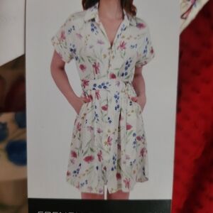 French Connection Floral Mini Dress - White and Multicolor